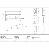 The Shepherds Crook Security Bolt for Windows & Doors 4" Technical Drawing and Dimensions The Shepherds Crook Security Bolt for Windows & Doors 4" Technical Drawing and Dimensions