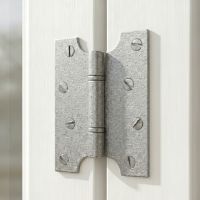 The Short Pewter Parliament Hinge Pair Mounted on a White Painted Wooden Window Frame - Digital Illustration The Short Pewter Parliament Hinge Pair Mounted on a White Painted Wooden Window Frame - Digital Illustration