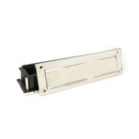 The Sleeve & Brush Traditional Letterbox Set in Polished Stainless Steel Shown in Seperate Sections on a White Background