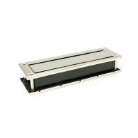 The Sleeve & Brush Traditional Letterbox Set in Polished Stainless Steel Shown on its side from Behind