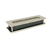 The Sleeve & Brush Traditional Letterbox Set in Satin Stainless Steel Shown on its Side on a White Background
