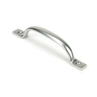 The Slim Sash Window Lift Pull Handle in Satin Chrome Shown Upright on a White Background The Slim Sash Window Lift Pull Handle in Satin Chrome Shown Upright on a White Background