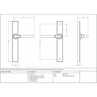 The Slimline Smooth Lever Espagnolette Door Latch in Polished Chrome Technical Drawings and Dimensions The Slimline Smooth Lever Espagnolette Door Latch in Polished Chrome Technical Drawings and Dimensions