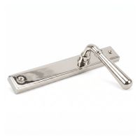 The Slimline Smooth Lever Espagnolette Door Latch in Polished Nickel Shown on its Side 