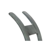 The Small Curved Fireside Log Holder in Pewter Showing a Close up of the Curved Edge