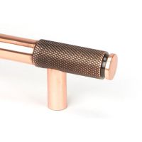 The Small Half Knurled Cabinet Pull Handle in Polished Bronze Looking Close up of the End of the Knurled Handle The Small Half Knurled Cabinet Pull Handle in Polished Bronze Looking Close up of the End of the Knurled Handle