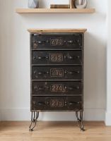 The Small Industrial Metal Drawers with Numbers on the Draws Placed in a Modern Living Room - Digital Illustration