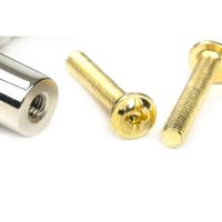 The Small Knurled Cabinet Pull Handle in Polished Nickel Showing a Close up Image of the Supplied Fittings The Small Knurled Cabinet Pull Handle in Polished Nickel Showing a Close up Image of the Supplied Fittings