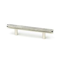The Small Knurled Cabinet Pull Handle in Polished Nickel Shown Upright on a White Background The Small Knurled Cabinet Pull Handle in Polished Nickel Shown Upright on a White Background