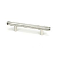 The Small Knurled Cabinet Pull Handle in Polished Stainless Steel Shown Upright on a White Background The Small Knurled Cabinet Pull Handle in Polished Stainless Steel Shown Upright on a White Background