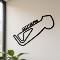 The Snetterton Race Track Steel Black Wall Art Displayed on a Magnolia Living Room Wall - Digital Illustration The Snetterton Race Track Steel Black Wall Art Displayed on a Magnolia Living Room Wall - Digital Illustration