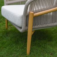The Soria Woven 4-Piece Outdoor Lounge Set Showing a Close up of the Aluminium Chair Leg