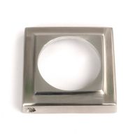 The Square Concealed Euro Keyhole Escutcheon in Satin Stainless Steel Showing Just the Backplate on a White Background