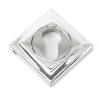 The Square Concealed Standard Euro Escutcheon - Polished Chrome shown in a Diamond Orientation The Square Concealed Standard Euro Escutcheon - Polished Chrome shown in a Diamond Orientation