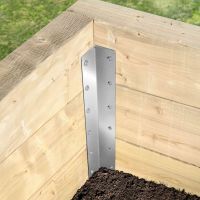 The Stainless Steel Railway Sleeper Corner Spikes - Triple Fitted to Support the Internal Corner of a Raised Bed Planter