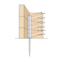 The Stainless Steel Railway Sleeper Corner Spikes - Triple Technical Drawing