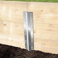 The Stainless Steel Railway Sleeper Straight Inline Spikes - Triple Fitted to a Raised Bed Garden Planter made from Railway Sleepers