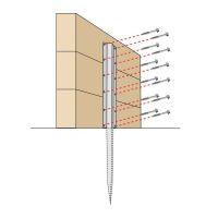 The Stainless Steel Railway Sleeper Straight Inline Spikes - Triple Technical Drawing
