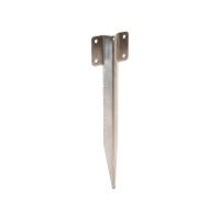 The stainless steel The Brown Railway Sleeper Straight Inline Spikes - Single on a White Background 