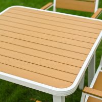 Strata Slatted 4-Seater Outdoor Dining Set - White