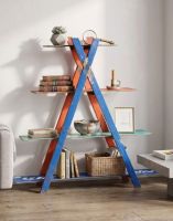 The ‘Summit" Upcycled Oil Drum Shelving Unit in a Modern Home Interior - Digital Illustration 