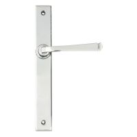 The Tapered Slimline Lever Espagnolette Door Latch in Polished Chrome on a White Background The Tapered Slimline Lever Espagnolette Door Latch in Polished Chrome on a White Background
