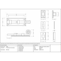 The Technical Drawings and Dimensions for the 4 Inch Monkey Tail Window Security Bolt & Door Straight Bolt The Technical Drawings and Dimensions for the 4 Inch Monkey Tail Window Security Bolt & Door Straight Bolt