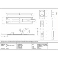 The Technical Drawings and Dimensions for the A Close up of the 8" Shepherds Crook Security Bolt for Windows & Doors The Technical Drawings and Dimensions for the A Close up of the 8" Shepherds Crook Security Bolt for Windows & Doors