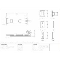 The Technical Drawings and Dimensions of the A Close up of the Handle of the 6 Inch Monkey Tail Window Security Bolt & Door Straight Bolt on a White Background The Technical Drawings and Dimensions of the A Close up of the Handle of the 6 Inch Monkey Tail Window Security Bolt & Door Straight Bolt on a White Background