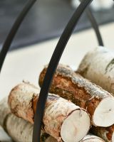 Close Up Of The Ternion Contemporary Log Holder Finish Close Up Of The Ternion Contemporary Log Holder Finish