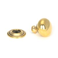 The 32mm Aged Brass Classic Mushroom Cabinet Knob on a White Background with rose