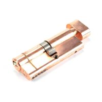 The The 35/35 5-Pin Euro Cylinder Thumbturn Lock Keyed Alike in Polished Bronze on a White Background 