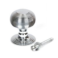 The Polished Chrome Traditional Beehive Centre Door Knob with Bolt