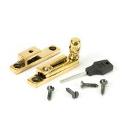 The The Rounded Narrow Quadrant Sash Fastener - Aged Brass with Components The The Rounded Narrow Quadrant Sash Fastener - Aged Brass with Components