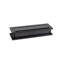 The Traditional 12 Inch Front Door Letter Plate - Antique Period Style Flap in a Matt Black Finish Shown from Underneath