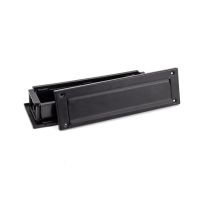The Traditional 12 Inch Front Door Letter Plate - Antique Period Style Flap in a Matt Black Finish Shown in Sections