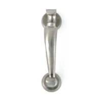 The Traditional Doctor"s Door Knocker Satin Stainless Steel Shown from the Front on a White Background The Traditional Doctor"s Door Knocker Satin Stainless Steel Shown from the Front on a White Background
