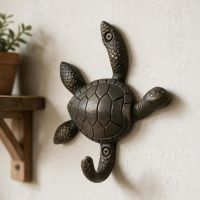 The Turtle Coat Hook Shown up Close on a Wall in a Rustic Home - Digital Illustration