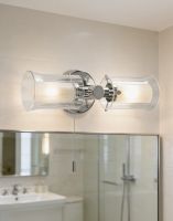 The Two Bulb Contemporary Bathroom Wall Light Above a Mirror on a Tiled Wall - Digital Illustration The Two Bulb Contemporary Bathroom Wall Light Above a Mirror on a Tiled Wall - Digital Illustration