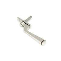 The Valen Tapered Window Espagnolette Handle in Polished Stainless Steel Shown Laying on its Side on a White Background