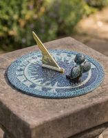 The Verdigris "Guardian Angel" Solid Brass Sundial on a Classic Stone Garden Pillar - Digital Illustration The Verdigris "Guardian Angel" Solid Brass Sundial on a Classic Stone Garden Pillar - Digital Illustration