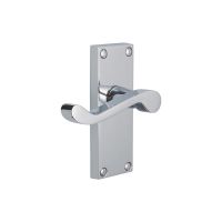 The Victorian Scroll Door Handles - 115mm Lever Latch Pair in a Satin Chrome Finish