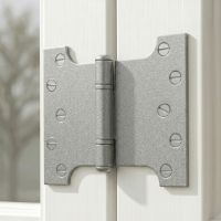 The Wide Pewter Parliament Hinge Pair Fitted on the inside of a Wooden Window Frame in a Contemporary Home - Digital Illustration