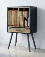 The Wood & Iron Filing Cabinet Displaying Vinyl Records in.a Living Room - Digital Illustration The Wood & Iron Filing Cabinet Displaying Vinyl Records in.a Living Room - Digital Illustration