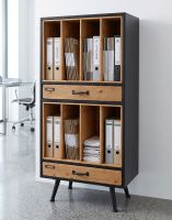 The Wood & Metal Retro Filing Cabinet with Drawers Displayed in a Home Office Supporting Files - Digital Illustration The Wood & Metal Retro Filing Cabinet with Drawers Displayed in a Home Office Supporting Files - Digital Illustration
