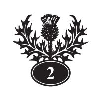 Thistle Iron House Number Sign Finished in Black With White Numbering