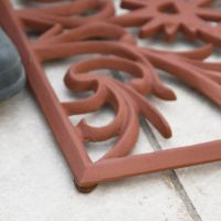 Close-up of the "Thistledown" Rectangle Doormat in Situ on a Titled Floor