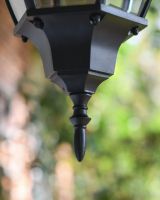 Close-up of the Matt Black Finish on the "Thornhill" Chain Hanging Porch Lantern