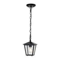 Thorpe Single Bulb Hanging Chain Lantern in Midnight Black