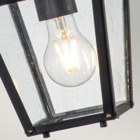 Thorpe Single Bulb Hanging Chain Lantern in Midnight Black Light Close Up